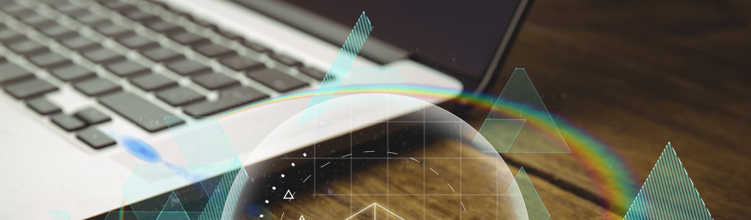 digital composite of laptop with graphic